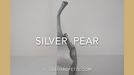 "Silver Pear" sculpture by artist GerhardPetzl.com